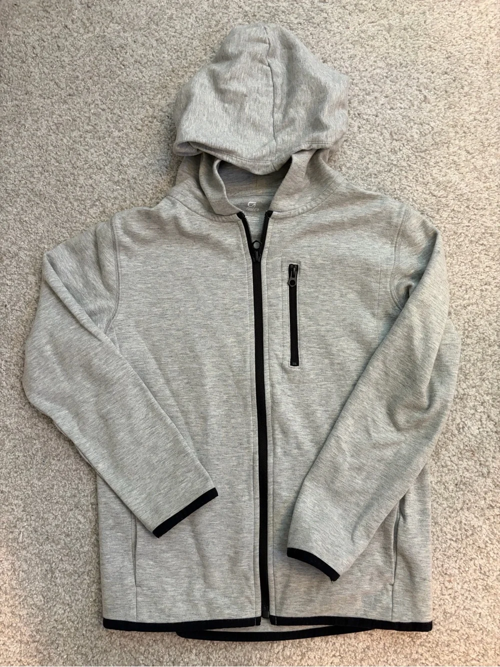 GAP Light Gray Hoodie with Black Trim